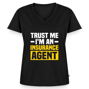 Insurance Agent Actuary Life Insurance - Women's Premium Organic V-neck T-shirt - black - Front - AI Model Female 172 light (172cm)