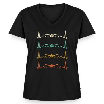 Lustiger Schwimmer Spruch - Schwimmen - Frauen Premium Bio T-Shirt mit V-Ausschnitt - Schwarz - Vorne - AI Model Female 172 light (172cm)