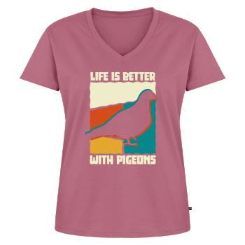 Life is better with pigeons, bird dove - Women's Premium Organic V-neck T-shirt - mauve - Front - AI Model Female 172 dark (172cm)
