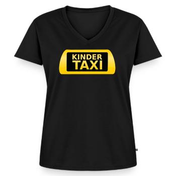 Kinder Taxi - Frauen Premium Bio T-Shirt mit V-Ausschnitt - Schwarz - Vorne - AI Model Female 172 light (172cm)