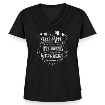 autism - Women's Premium Organic V-neck T-shirt - black - Front - AI Model Female 172 light (172cm)