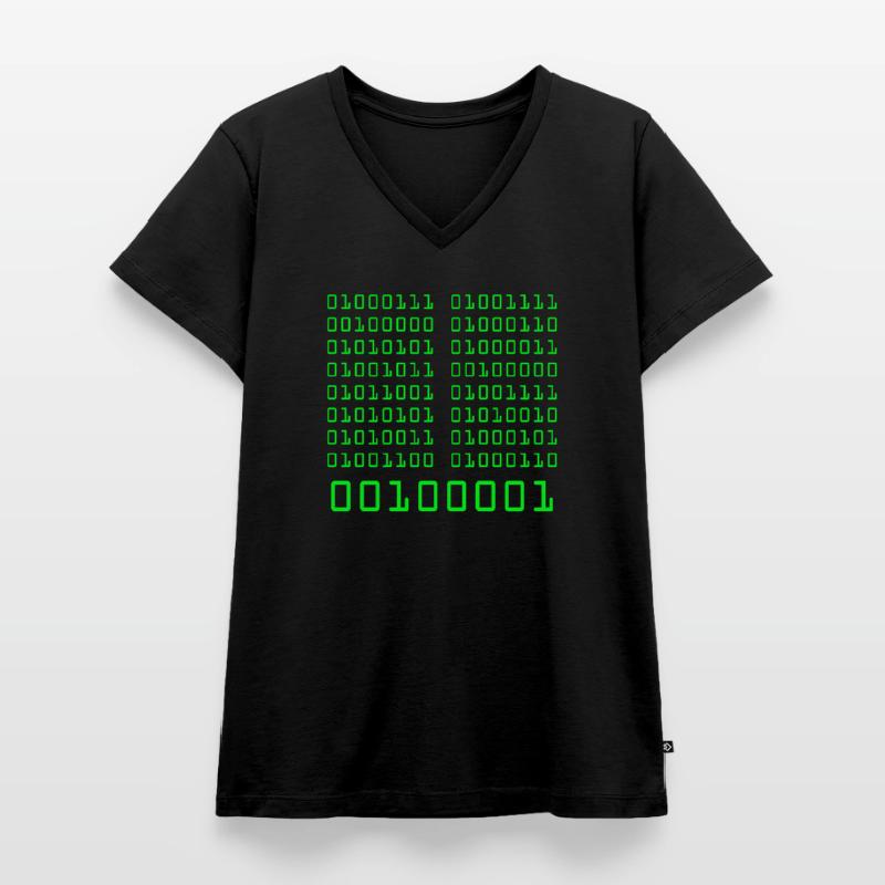 Go fuck yorself! Binärcode Programmieren Code Frauen Premium Bio T-Shirt mit V-Ausschnitt