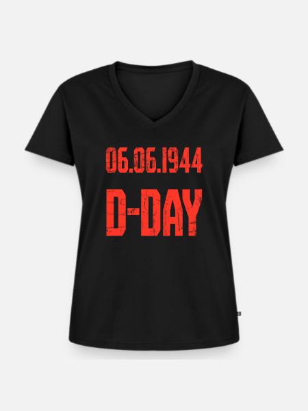 D-Day - Frauen Premium Bio T-Shirt mit V-Ausschnitt - Schwarz