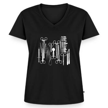 Chirurg Werkzeug - Frauen Premium Bio T-Shirt mit V-Ausschnitt - Schwarz - Vorne - AI Model Female 172 light (172cm)