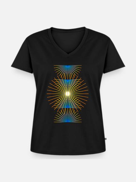 Strahlen - Frauen Premium Bio T-Shirt mit V-Ausschnitt - Schwarz