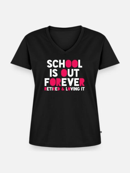 Lehrer - Rente Ruhestand Geschenk - Frauen Premium Bio T-Shirt mit V-Ausschnitt - Schwarz