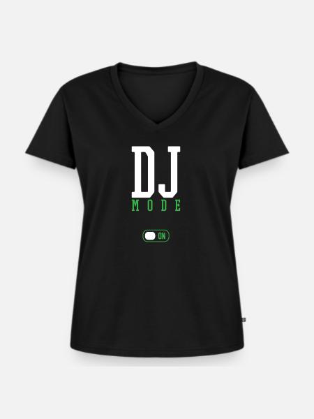 DJ - Frauen Premium Bio T-Shirt mit V-Ausschnitt - Schwarz