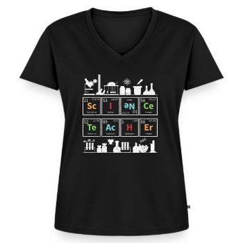 Wissenschaft Lehrer - Frauen Premium Bio T-Shirt mit V-Ausschnitt - Schwarz - Vorne - AI Model Female 172 light (172cm)