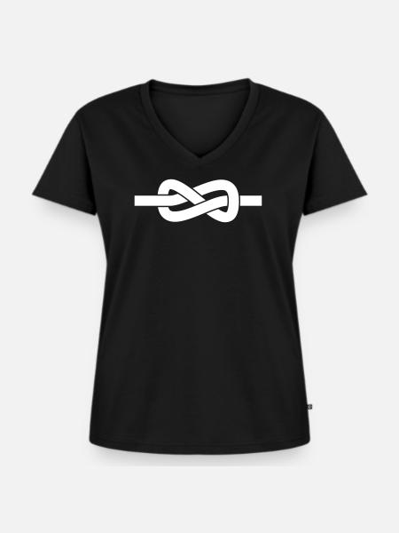 Knoten - Frauen Premium Bio T-Shirt mit V-Ausschnitt - Schwarz