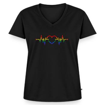 LGBT Pride Month - Frauen Premium Bio T-Shirt mit V-Ausschnitt - Schwarz - Vorne - AI Model Female 172 light (172cm)