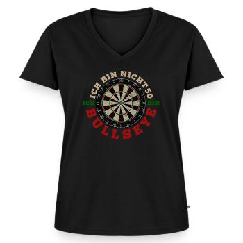 Ich bin nicht 50 ich bin Bullseye Geburtstag Dart - Frauen Premium Bio T-Shirt mit V-Ausschnitt - Schwarz - Vorne - AI Model Female 172 light (172cm)