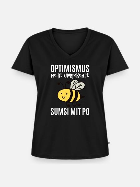 Sumsi Mit Po - Frauen Premium Bio T-Shirt mit V-Ausschnitt - Schwarz