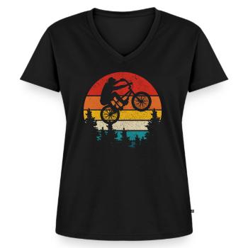 BMX - Women's Premium Organic V-neck T-shirt - black - Front - AI Model Female 172 light (172cm)