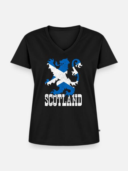 Schottland - Frauen Premium Bio T-Shirt mit V-Ausschnitt - Schwarz