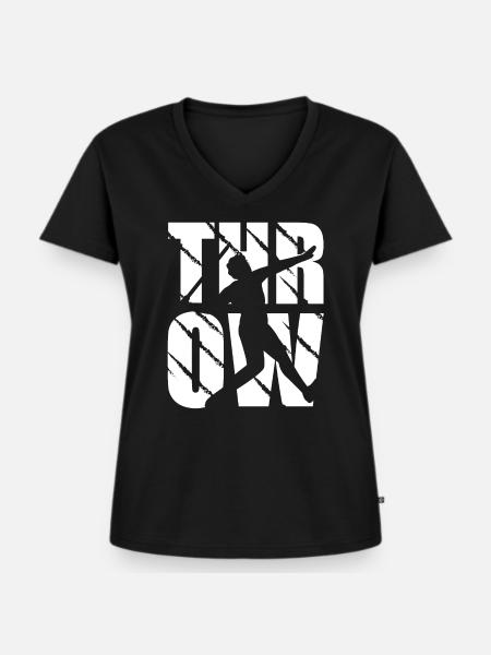 Speer-Werfer-Design-Werfrau Und Werfen - Frauen Premium Bio T-Shirt mit V-Ausschnitt - Schwarz