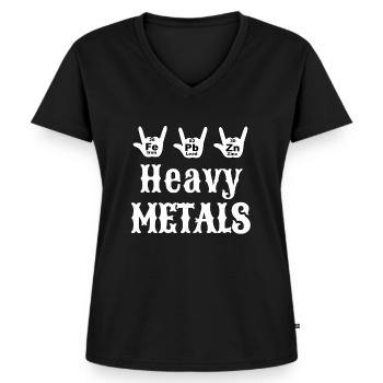 Chimie Drôle Chimie Heavy Metal Gift - T-shirt encolure en V Premium bio Femme - noir - Devant - AI Model Female 172 light (172cm)