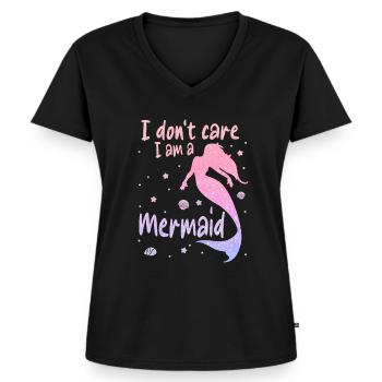 Meerjungfrau Fabel Meerjungfrauen Märchen - Frauen Premium Bio T-Shirt mit V-Ausschnitt - Schwarz - Vorne - AI Model Female 172 light (172cm)