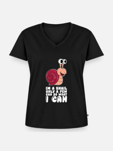Ich Bin Eine Schnecke - Frauen Premium Bio T-Shirt mit V-Ausschnitt - Schwarz