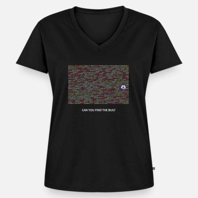 Programmeur, codeur, bugs, débogage - T-shirt encolure en V Premium bio Femme - noir