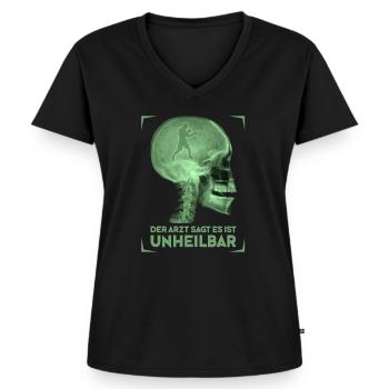 Boxen Sport Boxer Lustiger Spruch - Frauen Premium Bio T-Shirt mit V-Ausschnitt - Schwarz - Vorne - AI Model Female 172 light (172cm)