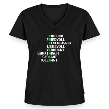 Erzieher - Frauen Premium Bio T-Shirt mit V-Ausschnitt - Schwarz - Vorne - AI Model Female 172 light (172cm)