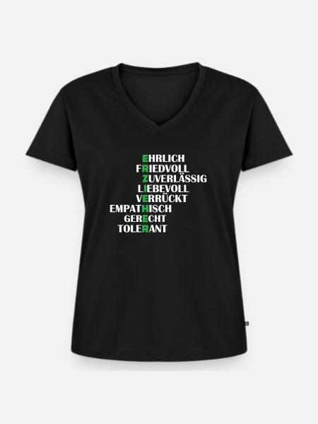 Erzieher - Frauen Premium Bio T-Shirt mit V-Ausschnitt - Schwarz