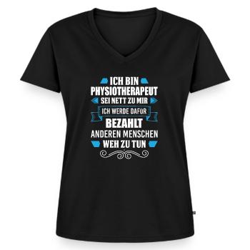 Physiotherapeut Physio - Frauen Premium Bio T-Shirt mit V-Ausschnitt - Schwarz - Vorne - AI Model Female 172 light (172cm)