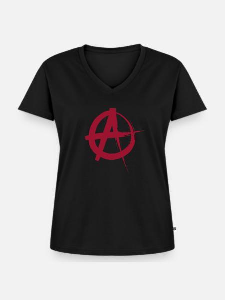 Anarchy - Frauen Premium Bio T-Shirt mit V-Ausschnitt - Schwarz