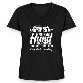 Hund Hundebesitzer Spruch - Frauen Premium Bio T-Shirt mit V-Ausschnitt - Schwarz - Vorne - AI Model Female 172 light (172cm)