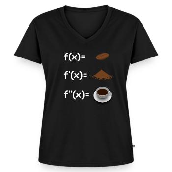 wiskundige koffie grappig - Vrouwen Premium Bio T-shirt met V-hals - zwart - Voor - AI Model Female 172 light (172cm)