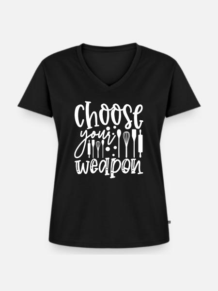 Kochen Hobbykoch Koch - Frauen Premium Bio T-Shirt mit V-Ausschnitt - Schwarz