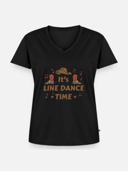 Linedance - Frauen Premium Bio T-Shirt mit V-Ausschnitt - Schwarz