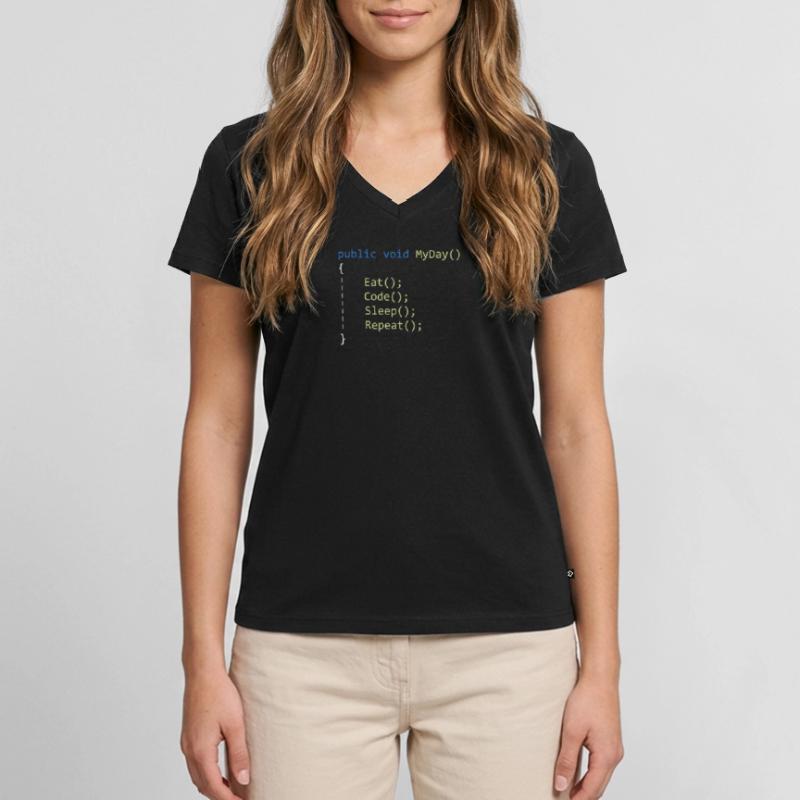 C # Eat Code Sleep Repeat - Programmer Women's Premium Organic V-neck T-shirt