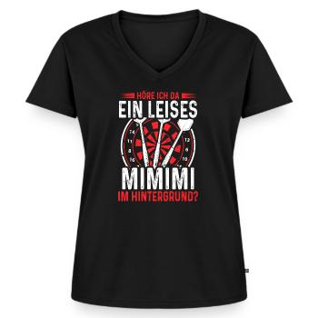 Lustiges Darts Profi MiMiMi Dartscheibe Retro Dart - Frauen Premium Bio T-Shirt mit V-Ausschnitt - Schwarz - Vorne - AI Model Female 172 light (172cm)