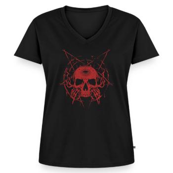The Devil Gothic Costume For - Women's Premium Organic V-neck T-shirt - black - Front - AI Model Female 172 light (172cm)