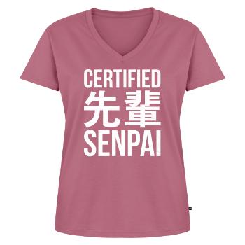 Zertifiziertes Senpai-design Für Japanische - Frauen Premium Bio T-Shirt mit V-Ausschnitt - Mauve - Vorne - AI Model Female 172 dark (172cm)