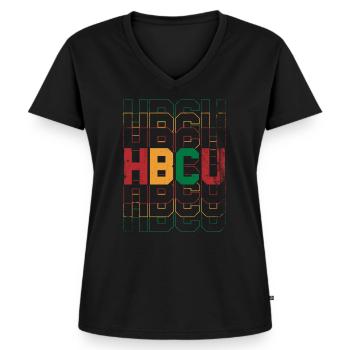 Hbcu For Pride African Americans - Women's Premium Organic V-neck T-shirt - black - Front - AI Model Female 172 light (172cm)