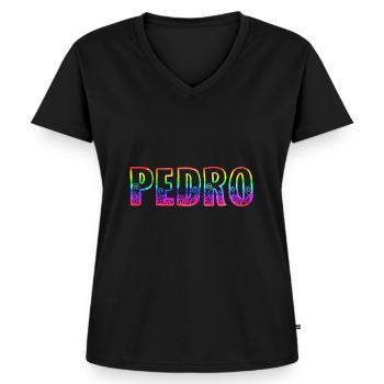 Pedro R's Rainbow - Women's Premium Organic V-neck T-shirt - black - Front - AI Model Female 172 light (172cm)