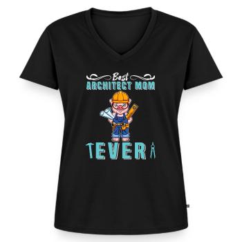 Best Architect Mom Ever Technical Drawing Mother - Women's Premium Organic V-neck T-shirt - black - Front - AI Model Female 172 light (172cm)