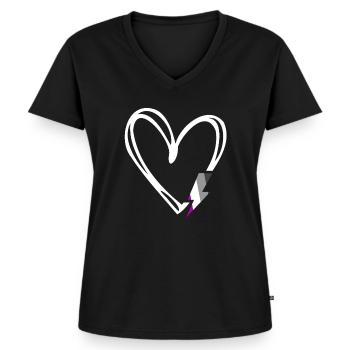 Subtiles Ass Stolz Stolzer Verbündeter Stolz Monat Asexuell - Frauen Premium Bio T-Shirt mit V-Ausschnitt - Schwarz - Vorne - AI Model Female 172 light (172cm)