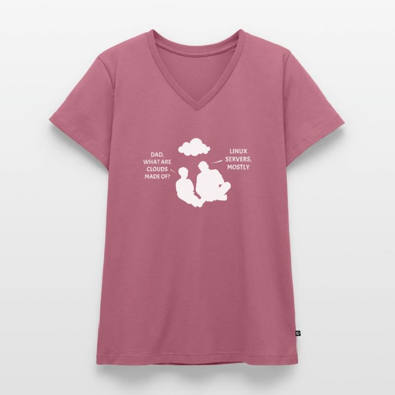 Linux Server Cloudscape Frauen Premium Bio T-Shirt mit V-Ausschnitt