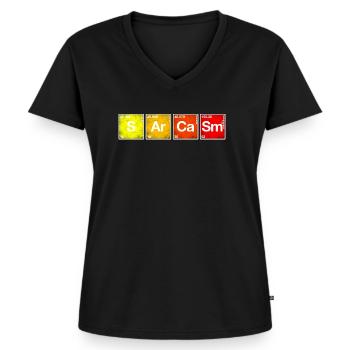 Sarkasmus Periodensystem der Elemente PSE Chemie - Frauen Premium Bio T-Shirt mit V-Ausschnitt - Schwarz - Vorne - AI Model Female 172 light (172cm)