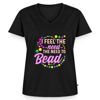 Beading Beader - Frauen Premium Bio T-Shirt mit V-Ausschnitt - Schwarz - Vorne - AI Model Female 172 light (172cm)
