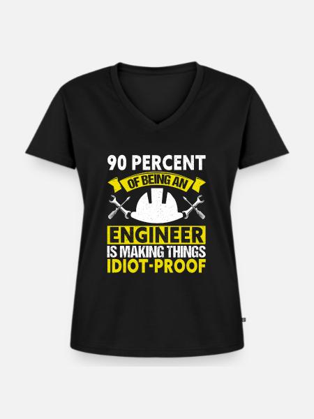 Engineering Engineer - Frauen Premium Bio T-Shirt mit V-Ausschnitt - Schwarz