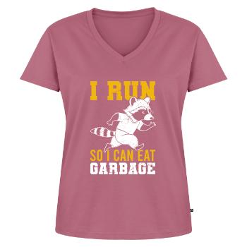 Runner Running - Frauen Premium Bio T-Shirt mit V-Ausschnitt - Mauve - Vorne - AI Model Female 172 dark (172cm)