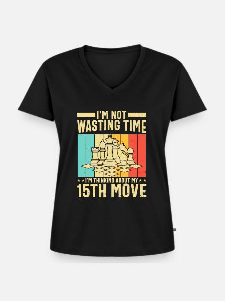 Chess Player - Frauen Premium Bio T-Shirt mit V-Ausschnitt - Schwarz
