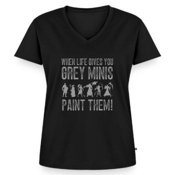 Tabletop Wargaming Miniatures Painter - Women's Premium Organic V-neck T-shirt - black - Front - AI Model Female 172 light (172cm)