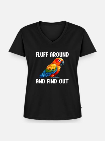 Sun conure - Frauen Premium Bio T-Shirt mit V-Ausschnitt - Schwarz