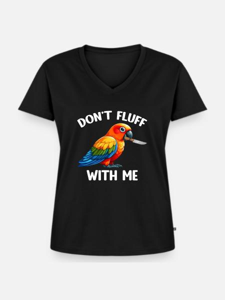 Sun conure - Frauen Premium Bio T-Shirt mit V-Ausschnitt - Schwarz