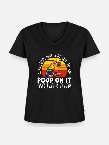 Sun conure - Frauen Premium Bio T-Shirt mit V-Ausschnitt - Schwarz